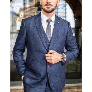 Joseph Abboud Speckled Navy Sport Jacket Blazer